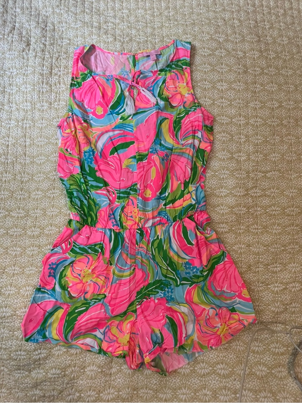 Lilly Pulitzer Pink Floral Sleeveless Romper